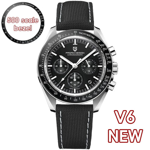 PAGANI DESIGN 2025 New Watch Luxury Moon Retro Quartz Watches For Men Stainless steel Luminous waterproof Sport Chronograph Man