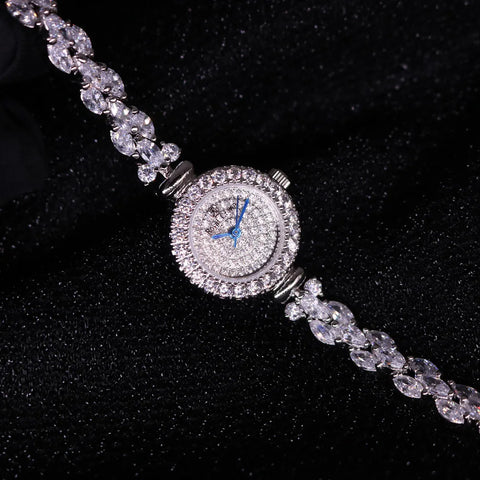 Women's Watch Japan Quartz Fashion Luxury Jewelry Crystal Hours Mother-of-pearl Wedding Bracelet Girl Gift Royal Crown Box