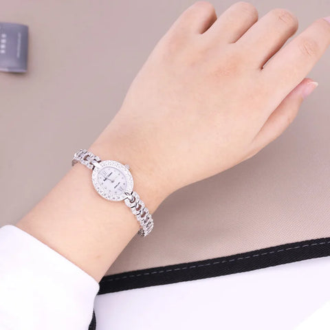 Women's Watch Japan Quartz Fashion Luxury Jewelry Crystal Hours Mother-of-pearl Wedding Bracelet Girl Gift Royal Crown Box