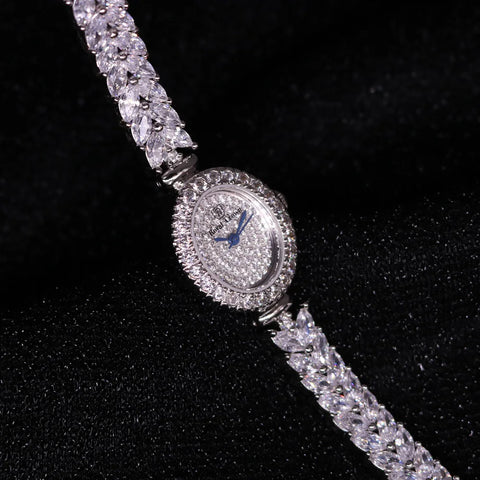 Women's Watch Japan Quartz Fashion Luxury Jewelry Crystal Hours Mother-of-pearl Wedding Bracelet Girl Gift Royal Crown Box