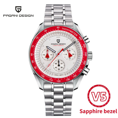 PAGANI DESIGN 2025 New Watch Luxury Moon Retro Quartz Watches For Men Stainless steel Luminous waterproof Sport Chronograph Man