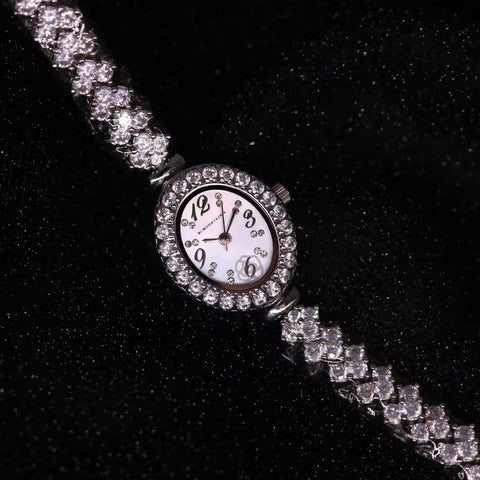 Women's Watch Japan Quartz Fashion Luxury Jewelry Crystal Hours Mother-of-pearl Wedding Bracelet Girl Gift Royal Crown Box