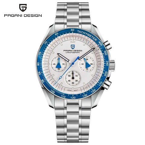 PAGANI DESIGN New Retro Red Watch Luxury Quartz Watches For Men Stainless steel Luminous AR Sapphire crystal Chronograph Man
