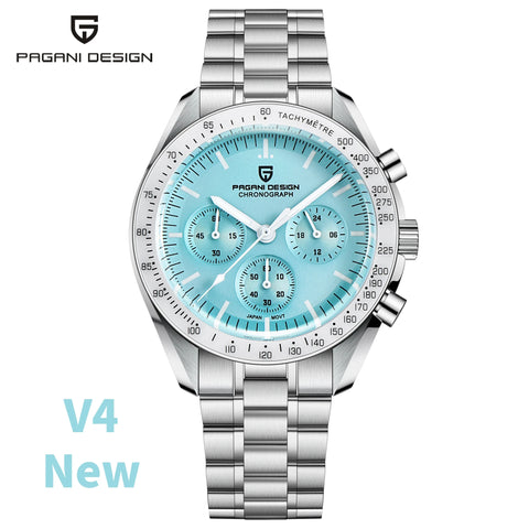 PAGANI DESIGN 2025 New Watch Luxury Moon Retro Quartz Watches For Men Stainless steel Luminous waterproof Sport Chronograph Man