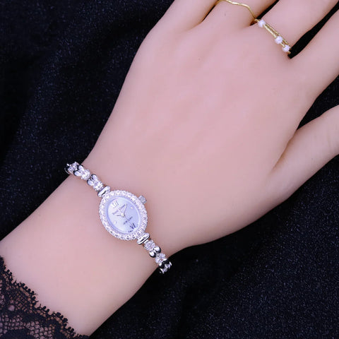 Women's Watch Japan Quartz Fashion Luxury Jewelry Crystal Hours Mother-of-pearl Wedding Bracelet Girl Gift Royal Crown Box