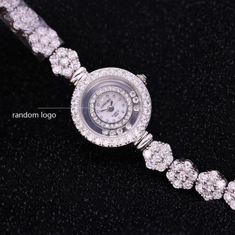 Women's Watch Japan Quartz Fashion Luxury Jewelry Crystal Hours Mother-of-pearl Wedding Bracelet Girl Gift Royal Crown Box