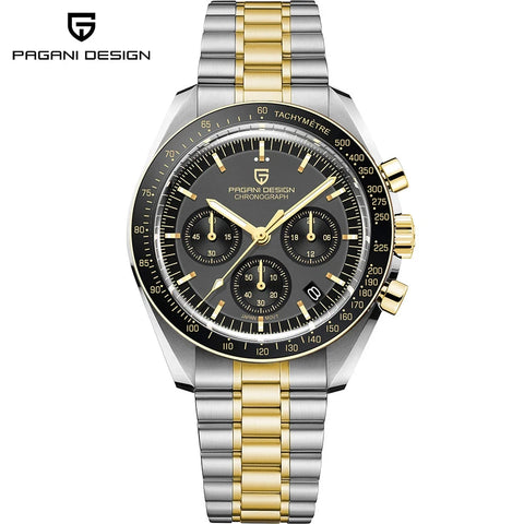 PAGANI DESIGN 2025 New Watch Luxury Moon Retro Quartz Watches For Men Stainless steel Luminous waterproof Sport Chronograph Man
