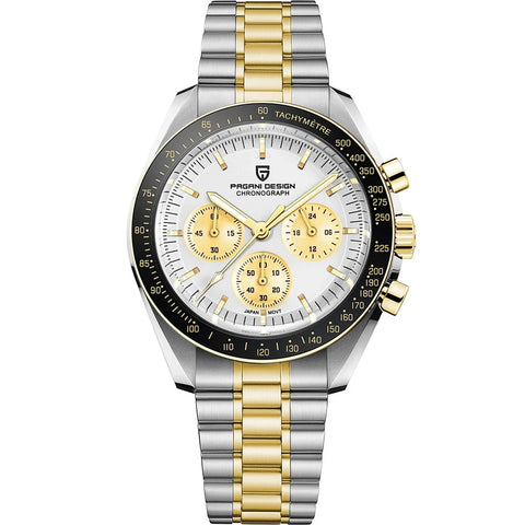 PAGANI DESIGN 2025 New Watch Luxury Moon Retro Quartz Watches For Men Stainless steel Luminous waterproof Sport Chronograph Man
