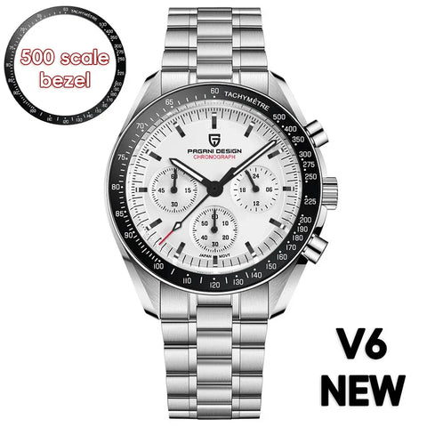 PAGANI DESIGN 2025 New Watch Luxury Moon Retro Quartz Watches For Men Stainless steel Luminous waterproof Sport Chronograph Man